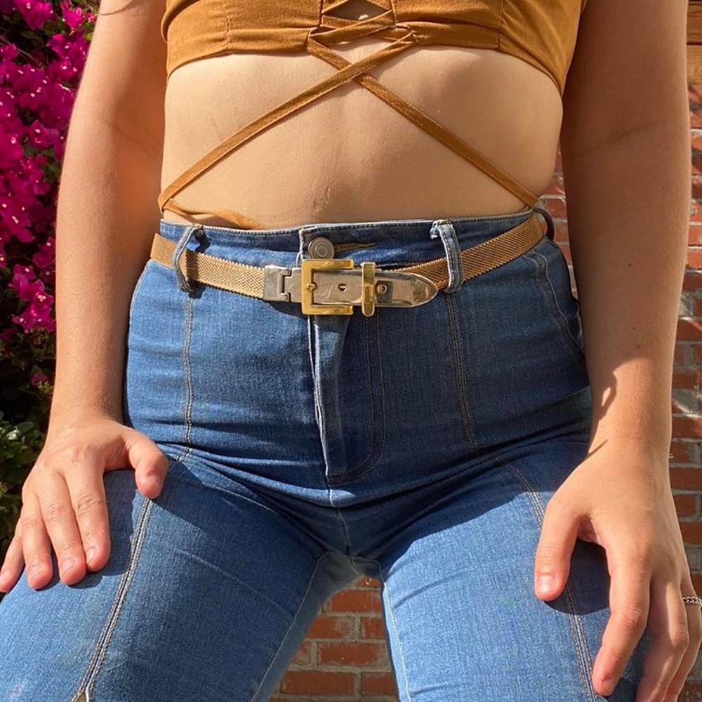 Vintage 1970s Gold Mesh Metal Belt